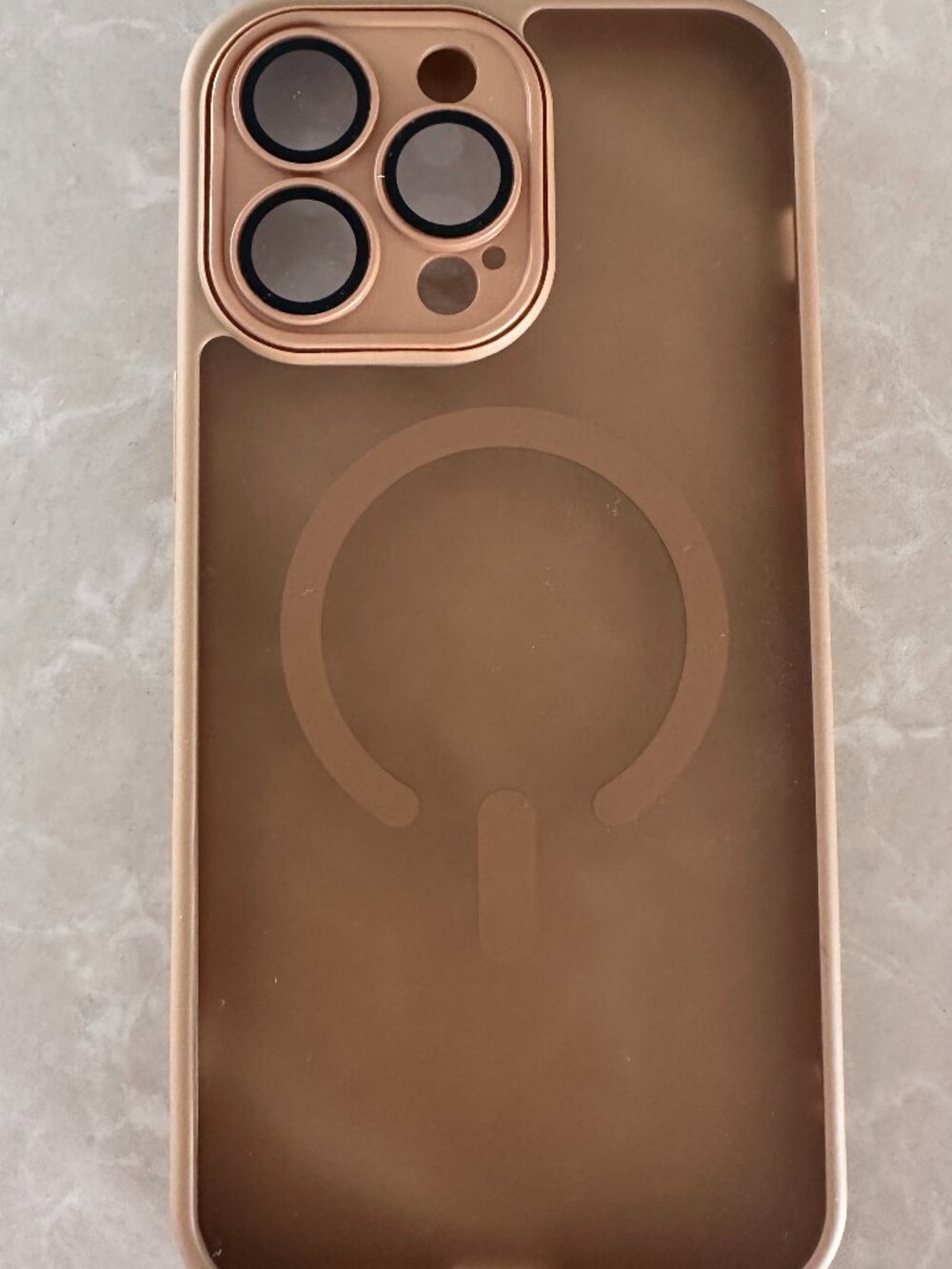 Frosted Clear MagSafe iPhone Case in Desert Gold